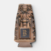 Gesneden Houten Monogram Flessenkoeler Flesjeskoeler (Voorkant)