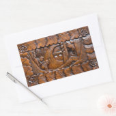 Gesneden houten oosterse look rechthoekige sticker (Envelop)