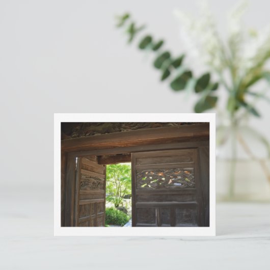 Gesneden, Houten Poorten: Zojoji-tempel, Tokio Briefkaart (Staand voorkant)