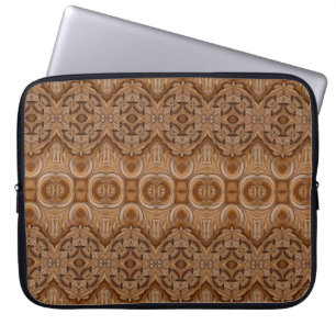 Gesneden houten wand, sabotachtig, oud, antiek, laptop sleeve