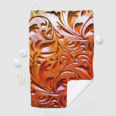 Gesneden houtlook elegant abstract bruin golfhanddoek (Insitu)