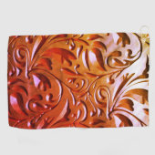 Gesneden houtlook elegant abstract bruin golfhanddoek (Horizontaal)