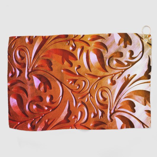 Gesneden houtlook elegant abstract bruin golfhanddoek (Horizontaal)