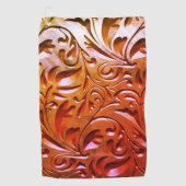 Gesneden houtlook elegant abstract bruin golfhanddoek (Voorkant)