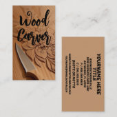 Gesneden houtsnijder visitekaartje (Voorkant / Achterkant)