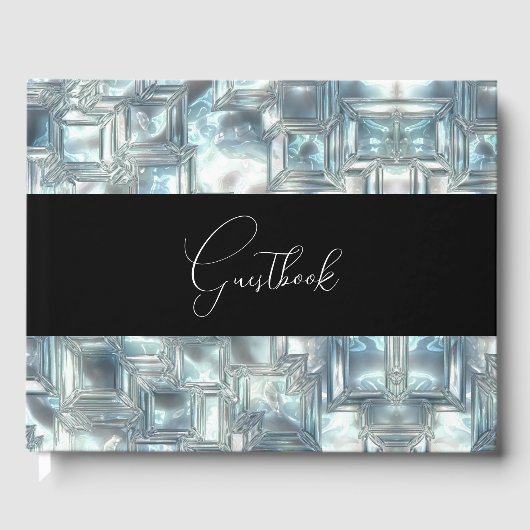 Gesneden Ice Texture bruiloft Gastenboek (Voorkant)