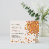 Gesneden Initiaal Boom Herfst Sla de Datum Op Save The Date (Staand voorkant)