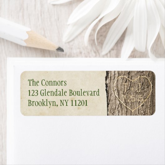 Gesneden Initialen & datum Adreslabel Etiket (Insitu)