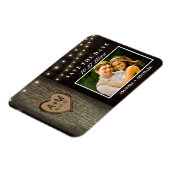 Gesneden Initialen Oude Eiken Boom Bruiloft Bewaar Magneet (Linkerzijde)