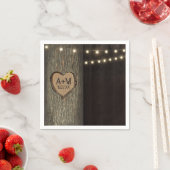 Gesneden Initialen Oude eikenboom bruiloft servett Servetten (Insitu)