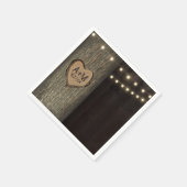 Gesneden Initialen Oude eikenboom bruiloft servett Servetten (Hoek)