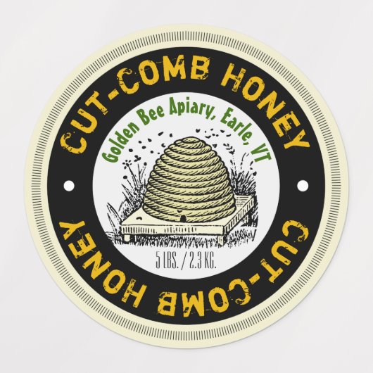 Gesneden kam-honing container productlabelset labels (Design 1)