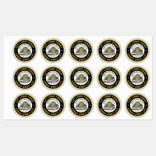 Gesneden kam-honing container productlabelset labels (Vel)