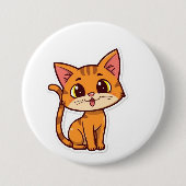 gesneden kat ronde button 7,6 cm (Voorkant)
