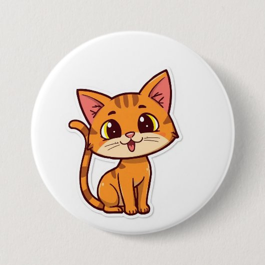 gesneden kat ronde button 7,6 cm (Voorkant)