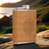 Gesneden Keltische Knoop Faux Leather Wrapped Iers Heupfles