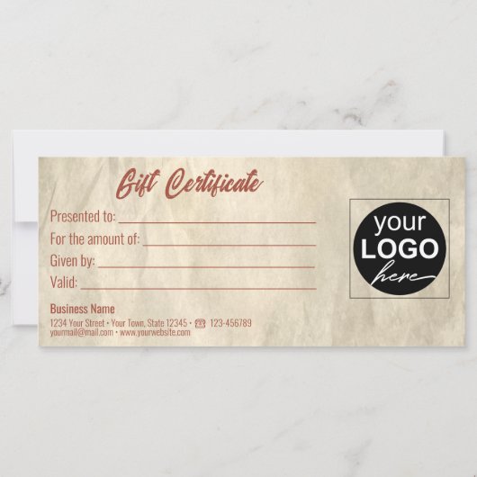 Gesneden kettinghartrepen Gift Kaart (Achterkant)