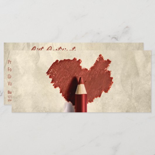 Gesneden kettinghartrepen Gift Kaart (Voorkant / Achterkant)