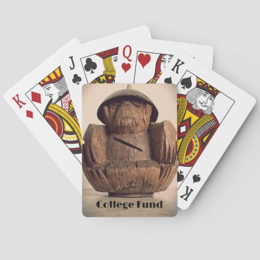 Gesneden Kokosnoot Aap Bank Fun Kitsch Fotografisc Pokerkaarten (Achterkant)