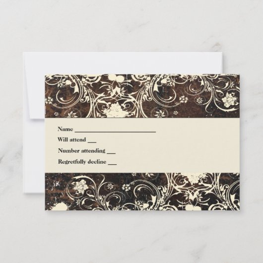 gesneden leder en kant RSVP met enveloppen (Achterkant)