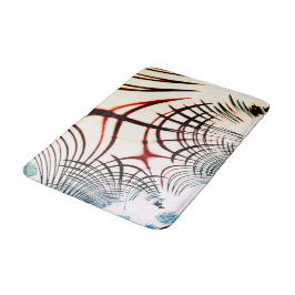 Gesneden lijnen van verschillende kleuren op licht badmat