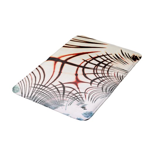 Gesneden lijnen van verschillende kleuren op licht badmat (Gekanteld)