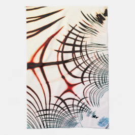 Gesneden lijnen van verschillende kleuren op licht theedoek