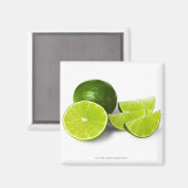 Gesneden limoen wig, op witte achtergrond, uitgesn magneet (Voorkant / Achterkant)