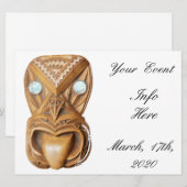 Gesneden Maori Tiki Gezicht Thunder_Cove (Voorkant / Achterkant)