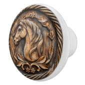 Gesneden mooie paard touw bloemen keramische knop (Rechts)