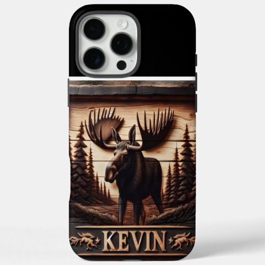 Gesneden Moose houten teken Case-Mate iPhone Case (Achterkant)