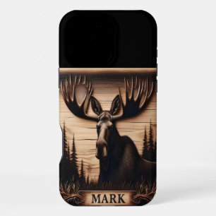 Gesneden Moose Portret iPhone 16 Pro Max Hoesje