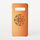 Gesneden Motief Ontwerp op Bruin Samsung Galaxy Hoesje (Achterkant)