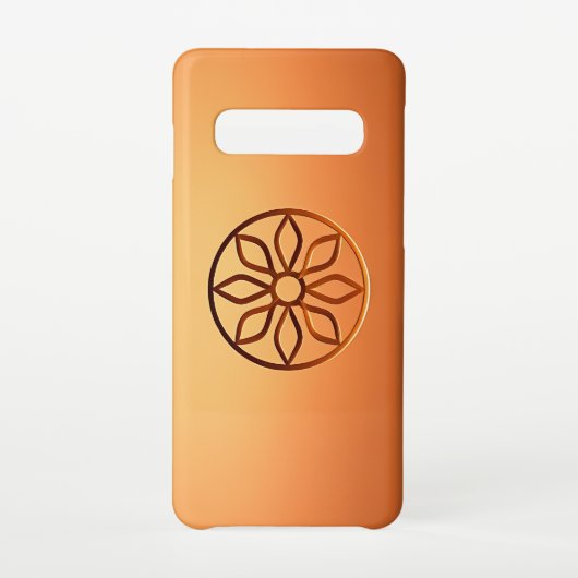 Gesneden Motief Ontwerp op Bruin Samsung Galaxy Hoesje (Achterkant)