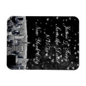 Gesneden NYC-silhouet #2 Zwart Met Hart Save the D Magneet (Horizontaal)