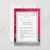 Gesneden NYC-silhouet Hot Pink Rode Hart RSVP met Kaartje (Achterkant)