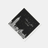 Gesneden NYC Silhouette Sterren DIY BG Bruiloft Servetten (Hoek)