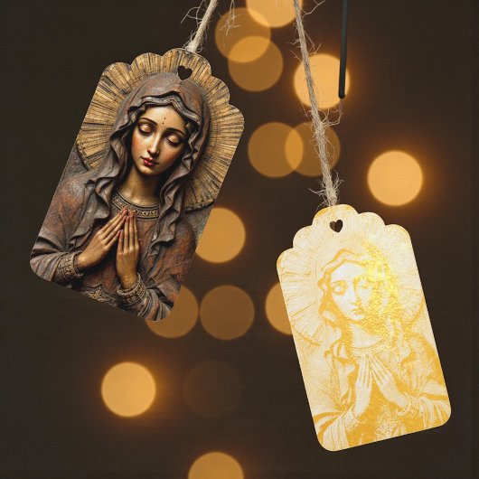 Gesneden Ontwijding Houten Maria Cadeaulabels