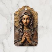 Gesneden Ontwijding Houten Maria Cadeaulabels (Achterkant)