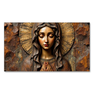Gesneden Ontwijding Houten Maria Magnetisch Visitekaartje