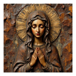 Gesneden Ontwijding Houten Maria Perfect Poster
