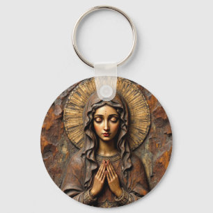 Gesneden Ontwijding Houten Maria Sleutelhanger
