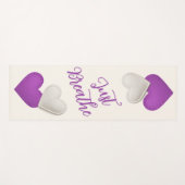 Gesneden Paarse / ivoren harten "Just Breath" Yogamat (Voorkant (horizontaal))