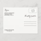 Gesneden Palm Tree Beach Lights Bewaar de datum ka Aankondigingskaart (Achterkant)