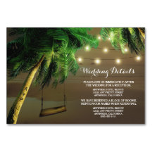 Gesneden Palm Tree Beach Lights Bruiloft invoegen 