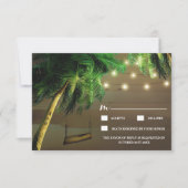 Gesneden Palm Tree Beach Lights Bruiloft RSVP Kaar (Voorkant)