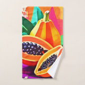 Gesneden Papaya Pop Art Bad Handdoek (Handdoek)