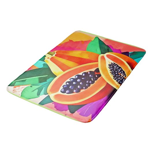 Gesneden Papaya Pop Art Badmat (Gekanteld)