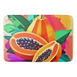 Gesneden Papaya Pop Art Badmat