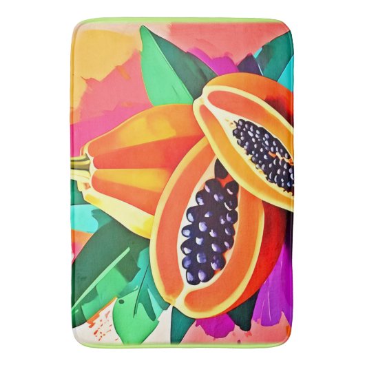 Gesneden Papaya Pop Art Badmat (Voorkant Verticaal)
